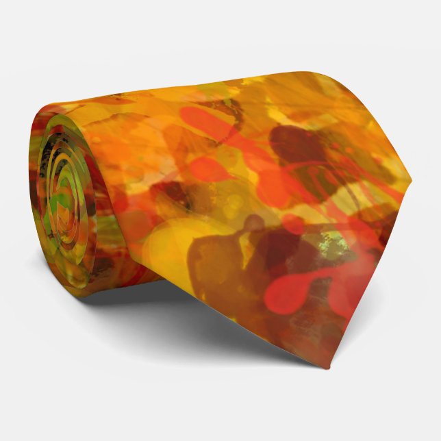 Autumn Leaves Abstract Tie (Rolled)