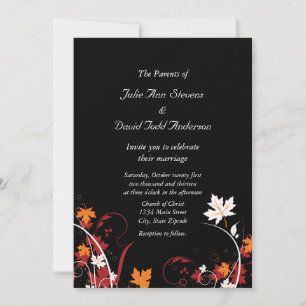Autumn Leaves Abstract Wedding Invitation