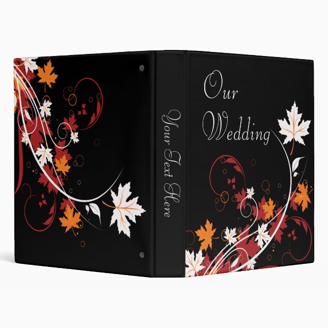 Autumn Leaves Abstract Wedding Photo Album Binder (Background)