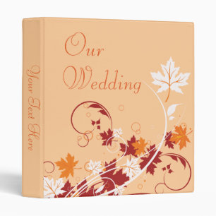 Autumn Leaves Abstract Wedding Photo Album Binder