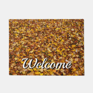 Autumn Leaves Abstract Welcome Doormat