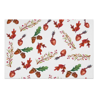 Autumn, Leaves , Acorn Poster