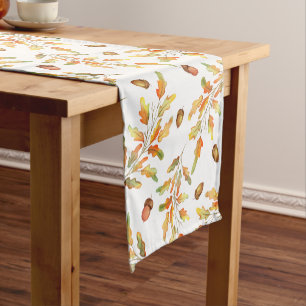 Autumn Leaves & Acorns Patterned  Short Table Runner