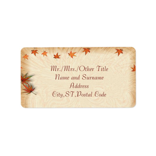 Autumn Leaves Address Label (Front)