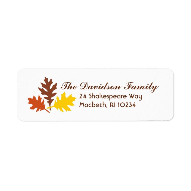 Autumn Leaves Address Label (Front)