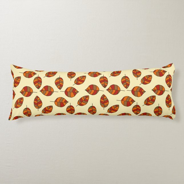 Autumn Leaves adjustable Red Leaf Pattern Body Pillow (Front)