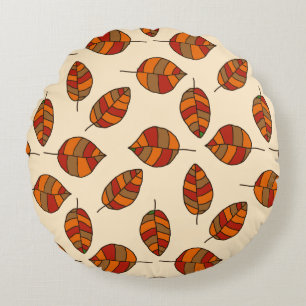 Autumn Leaves adjustable Red Leaf Pattern Round Pillow