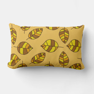 Autumn leaves adjustable yellow leaf pattern lumbar pillow