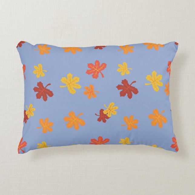 Autumn leaves all-over pattern accent pillow (Front)