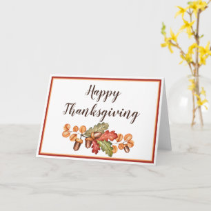 Autumn leaves and acorns custom   card