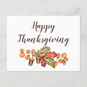 Autumn leaves and acorns custom postcard