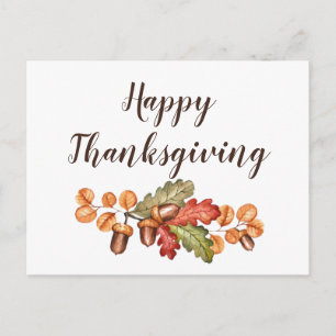 Autumn leaves and acorns custom postcard