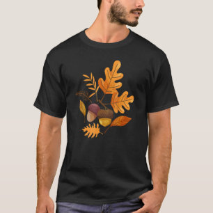 Autumn Leaves And Acorns Fall For Women Thanksgivi T-Shirt