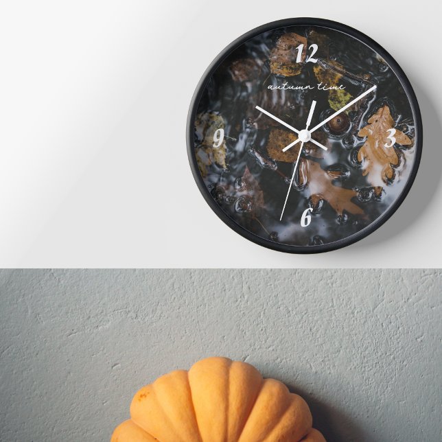 Autumn leaves and acorns in mysterious waters clock (Creator Uploaded)