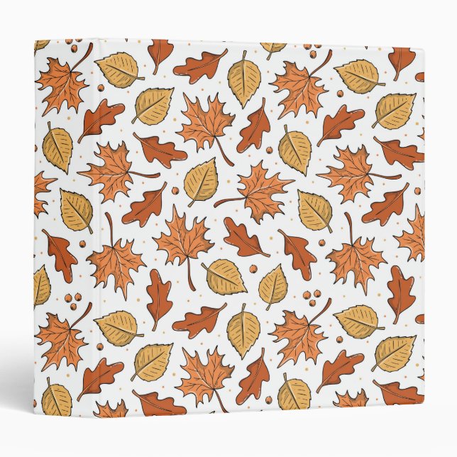 Autumn Leaves and Acorns Pattern Binder (Front/Spine)