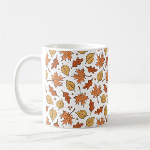 Autumn Leaves and Acorns Pattern Coffee Mug