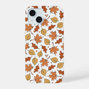 Autumn Leaves and Acorns Pattern iPhone 15 Case