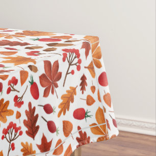 Autumn Leaves and Berries Pattern Thanksgiving Tablecloth