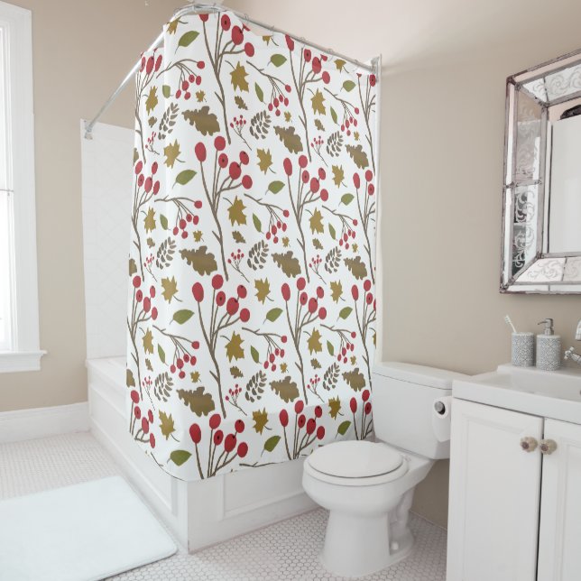 Autumn leaves and berries rustic pattern (In Situ)