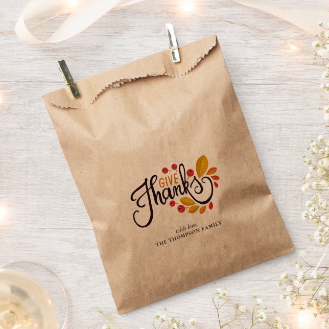 Autumn Leaves And Berries Thanksgiving Favour Bag (Clipped)
