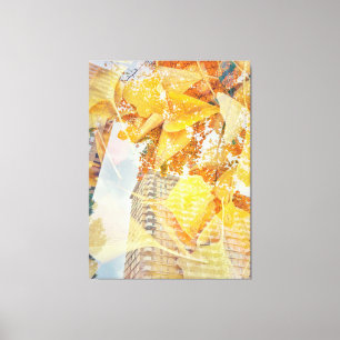 Autumn Leaves and Building Facade Canvas Print