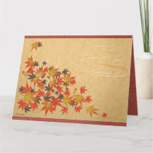 Autumn leaves and flowing water pattern (Sayagata
