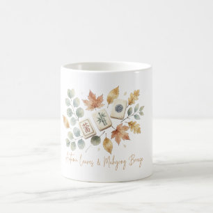 Autumn Leaves and Mahjong Breeze Vintage Coffee Mug