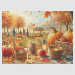 Autumn Leaves and Pumpkins Decoupage  Tissue Paper