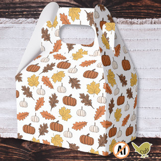 Autumn leaves and pumpkins favor box