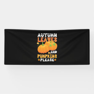 Autumn Leaves And Pumpkins Please Birthday Banner
