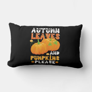 Autumn Leaves And Pumpkins Please Birthday Lumbar Pillow
