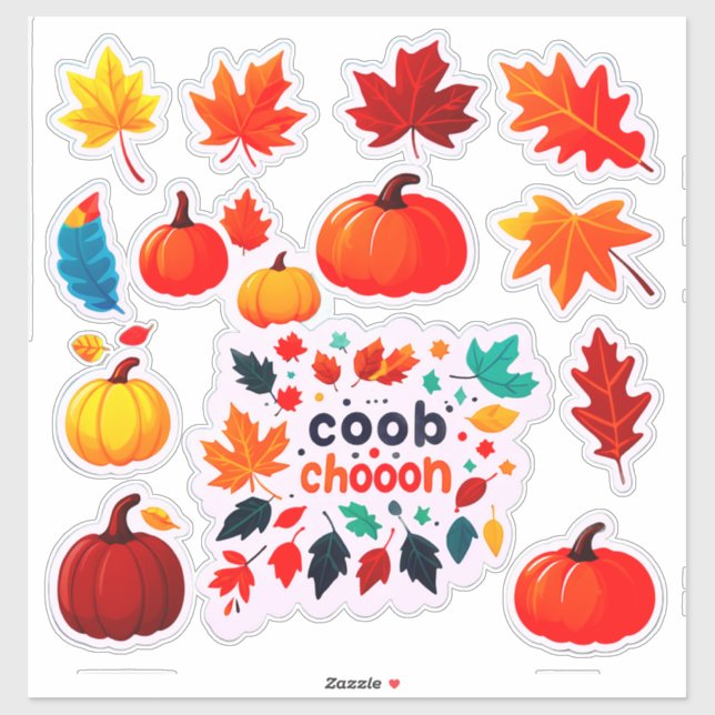 Autumn Leaves and Pumpkins Sticker Set (Sheet)