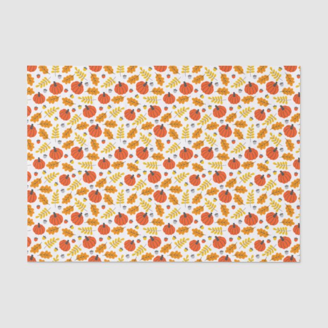 Autumn Leaves and pumpkins Tissue Paper (Front)