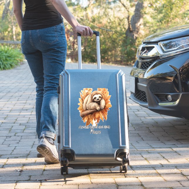 Autumn Leaves and Sloth Please (Suitcase Insitu)