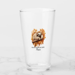 Autumn Leaves and Sloth Please Glass