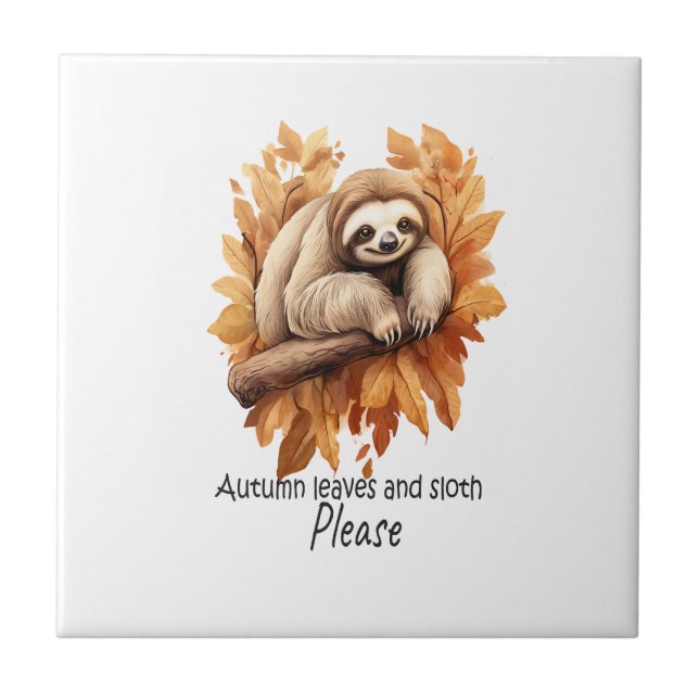 Autumn Leaves and Sloth Please Tile (Front)