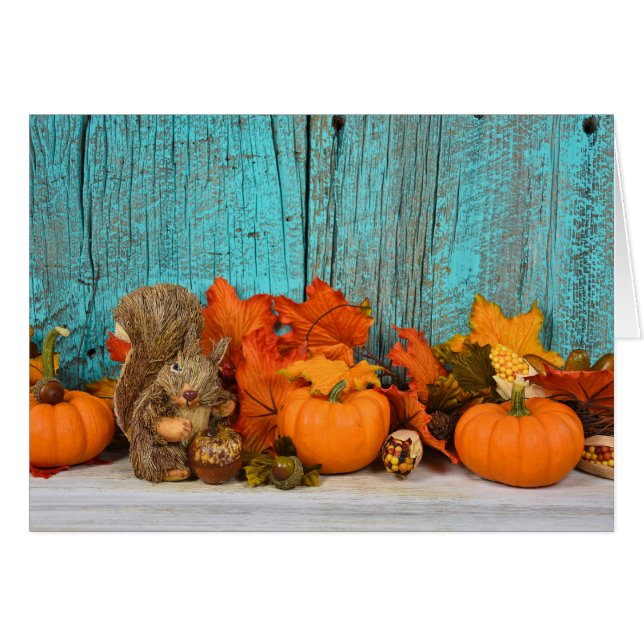 autumn leaves and squirrel (Front Horizontal)