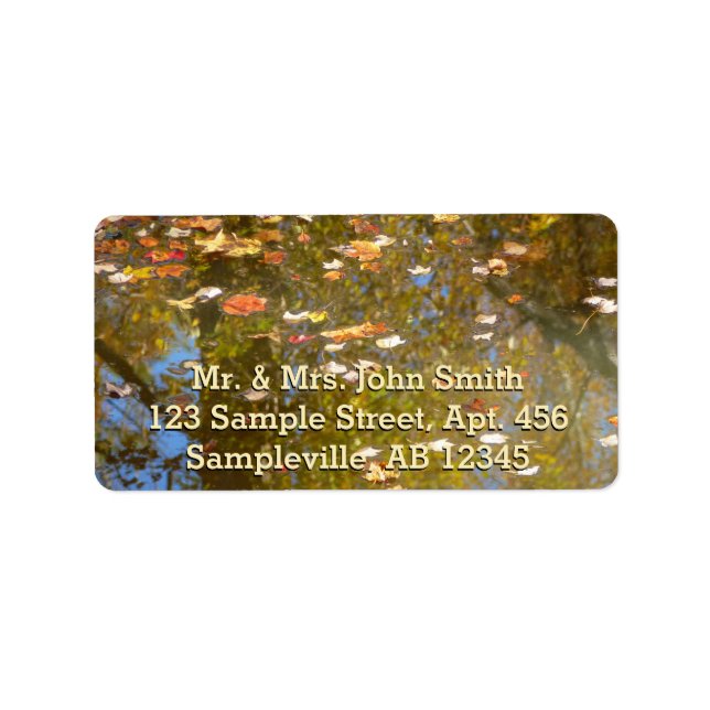 Autumn Leaves and Stream Reflection at Greenbelt Label (Front)