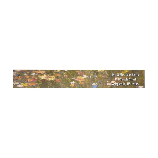 Autumn Leaves and Stream Reflection at Greenbelt Wrap Around Label (Individual)