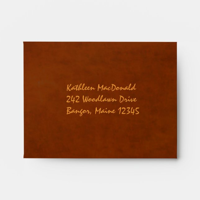 Autumn Leaves and Stripes Envelope for Reply Card (Front)