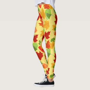 Autumn Leaves and Umbrellas Leggings
