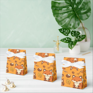 Autumn Leaves and Woodland Animals Favor Box