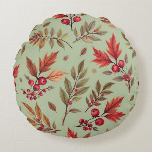 Autumn Leaves, Author Natasha Us   Round Pillow