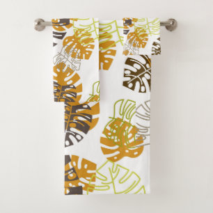 autumn leaves bath towel set