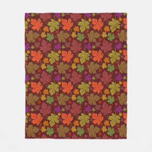 Autumn Leaves Beautiful Fall Maple Pattern Fleece Blanket