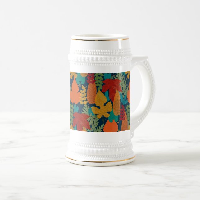 Autumn leaves beer stein (Front Right)