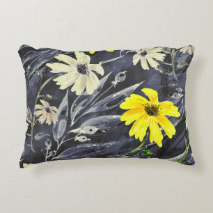 Autumn leaves, berries: watercolor pattern. accent pillow