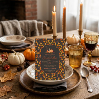 Autumn Leaves Birthday Party Invitation