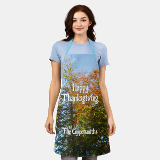 Autumn Leaves & Blue Skies - Personalized Apron