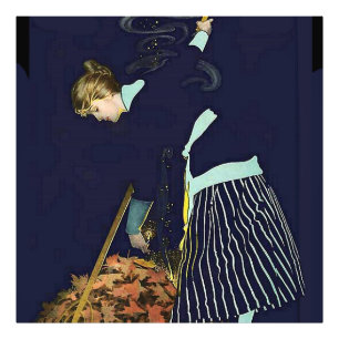 Autumn Leaves Bonfire by C Coles Phillips Photo Print